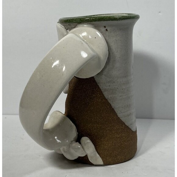 Vintage Mug Pottery Mark Hines Creations Funny Face Hand-Sculpted SALES on Phone - Picture 2 of 10